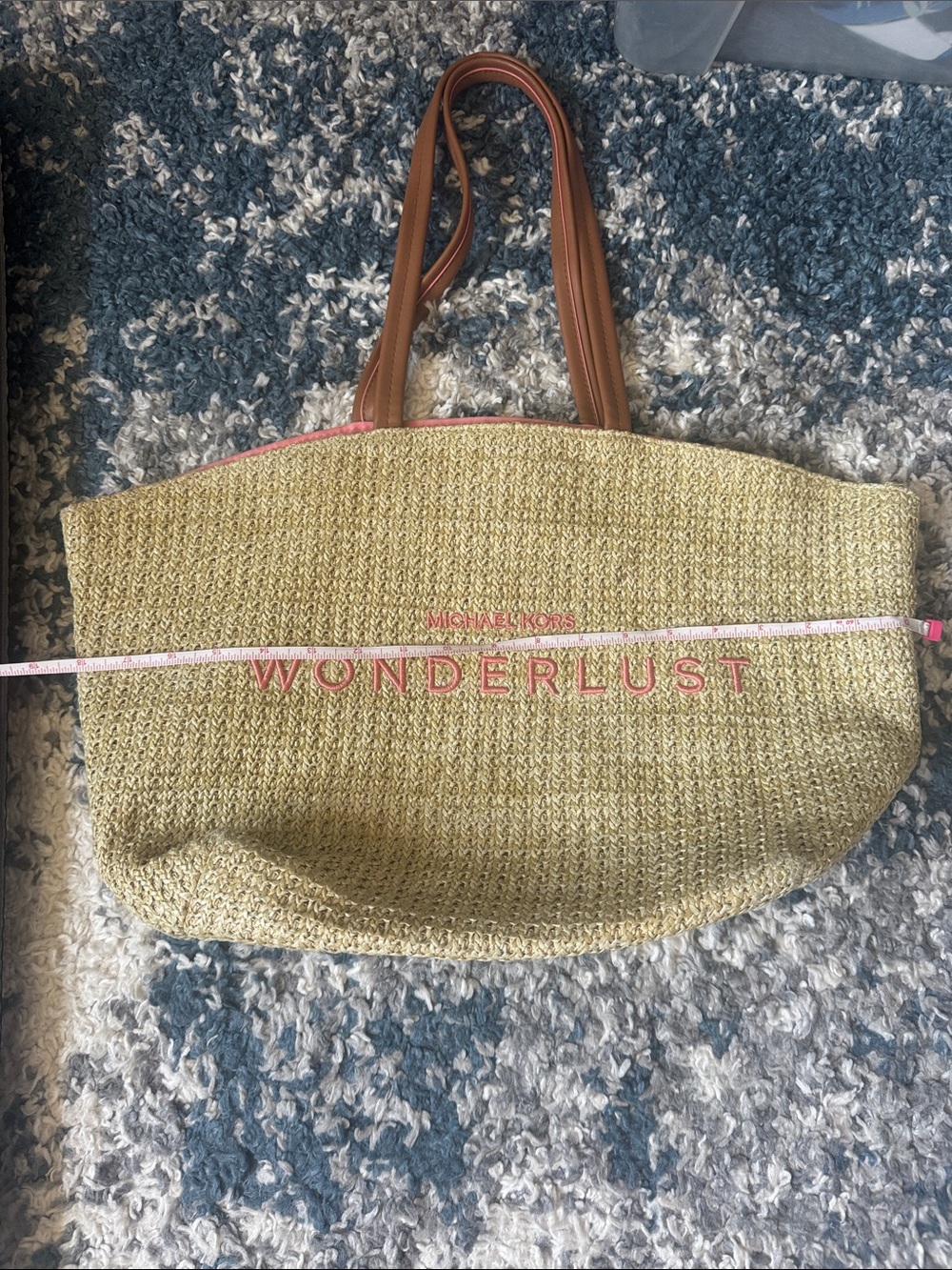 Michael Kors Wonderlust Beige and Pink Tote - Picture 6 of 8